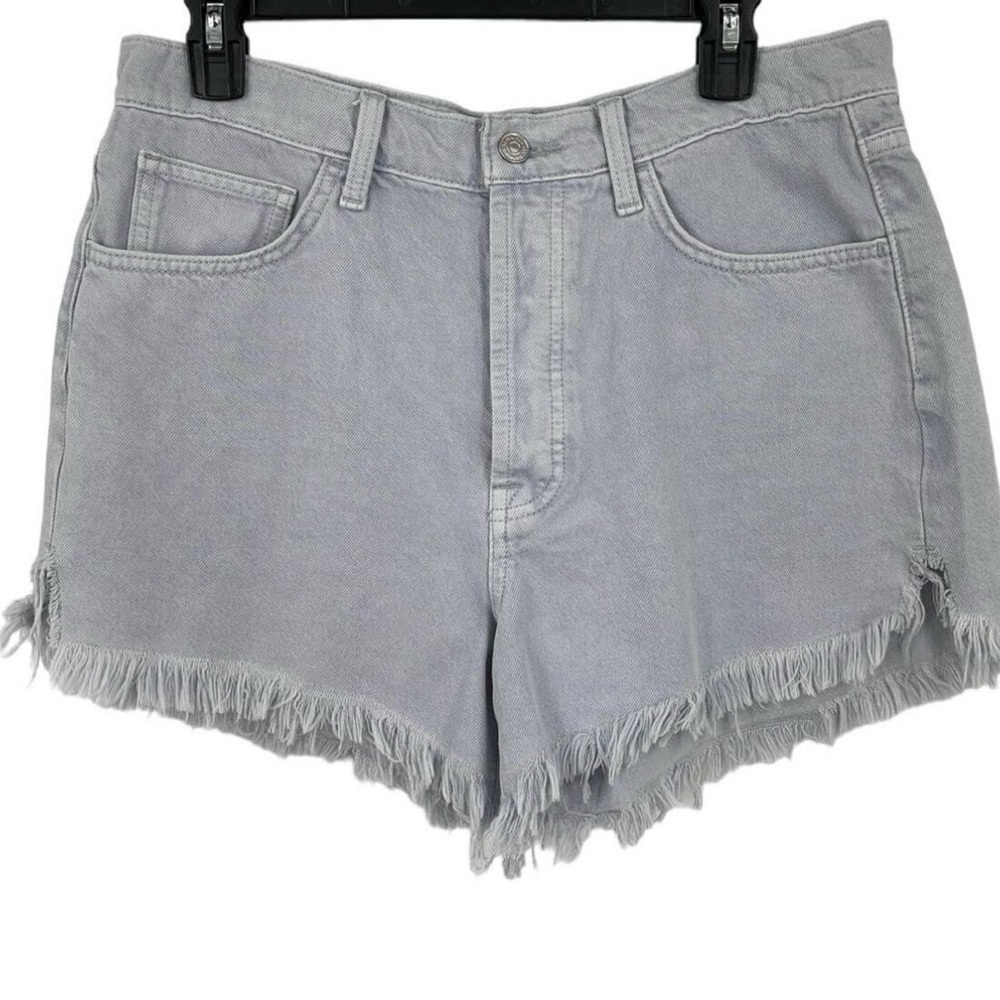 7 For All Mankind Easy Ruby Denim Cutoff Shorts Light Grey